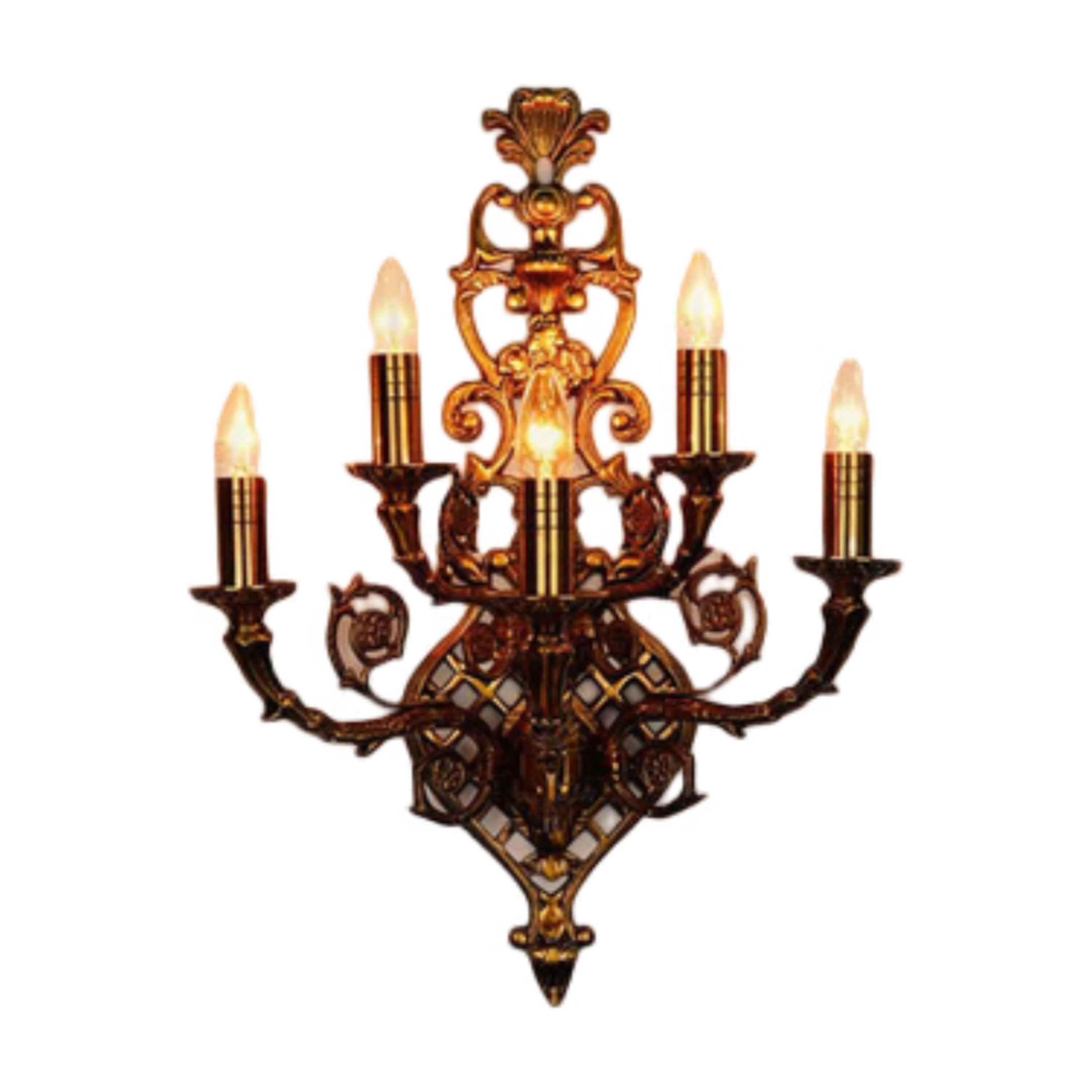 HL Home Lighting Vintage Wall Sconce, 5-Light Candle Style, Antique Bronze Finish - Image 6