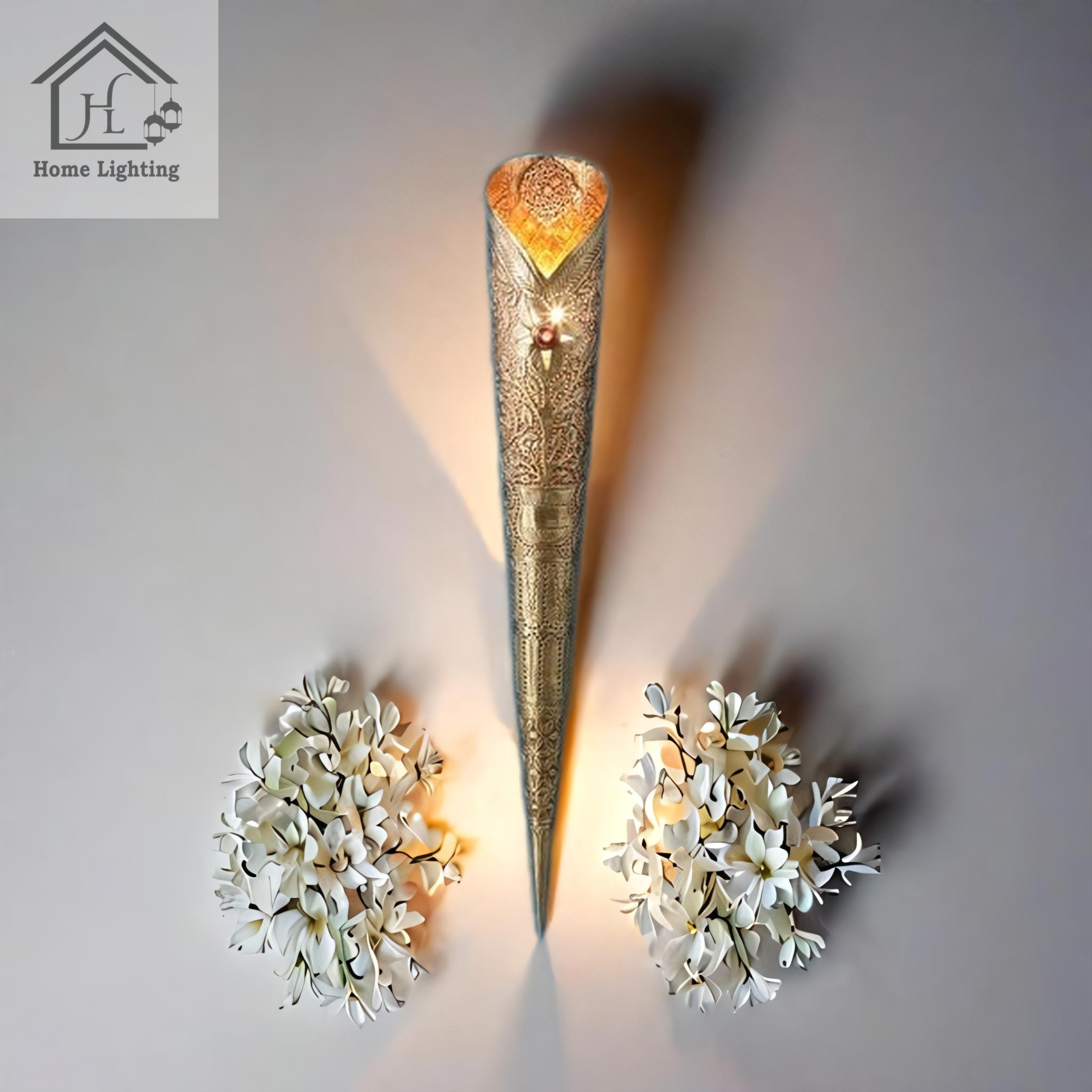 Sun Mashal Big Torch Brass Hand Carved Lamp - Image 2