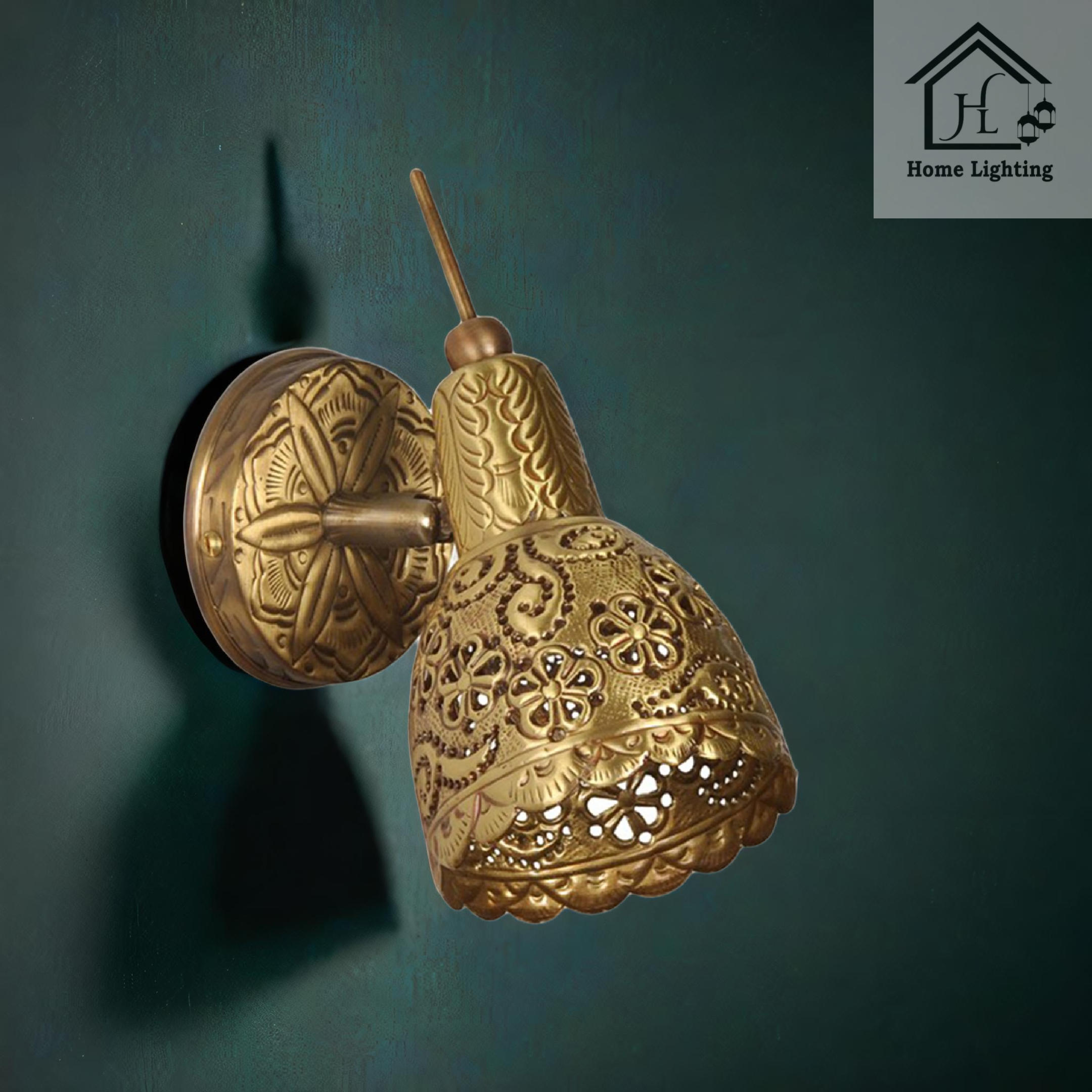 Single Brass Spot Hand Carving Sconce