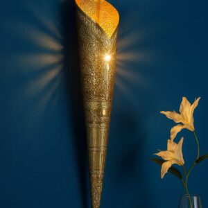 Sun Mashal Big Torch Brass Hand Carved Lamp