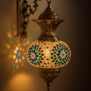 D-70 Turkish Glass Brass Light