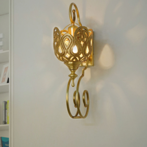 Gold Antique Hand Carved Irregular Lamp With Brass Material