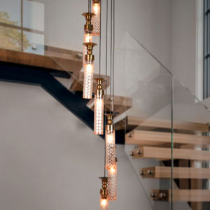 Hanging Cluster Light, Glass Shades, Decorative 7-Light