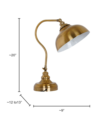 HL Home Lighting Vintage-Style Table Lamp with Brass Finish, Adjustable Shade - Image 5