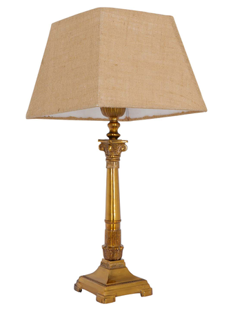 HL Home Lighting Traditional Table Lamp with Fabric Shade, Aluminium Base, Bedside Lighting - Image 4