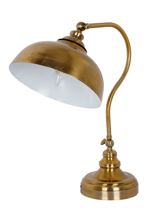 HL Home Lighting Vintage-Style Table Lamp with Brass Finish, Adjustable Shade - Image 4