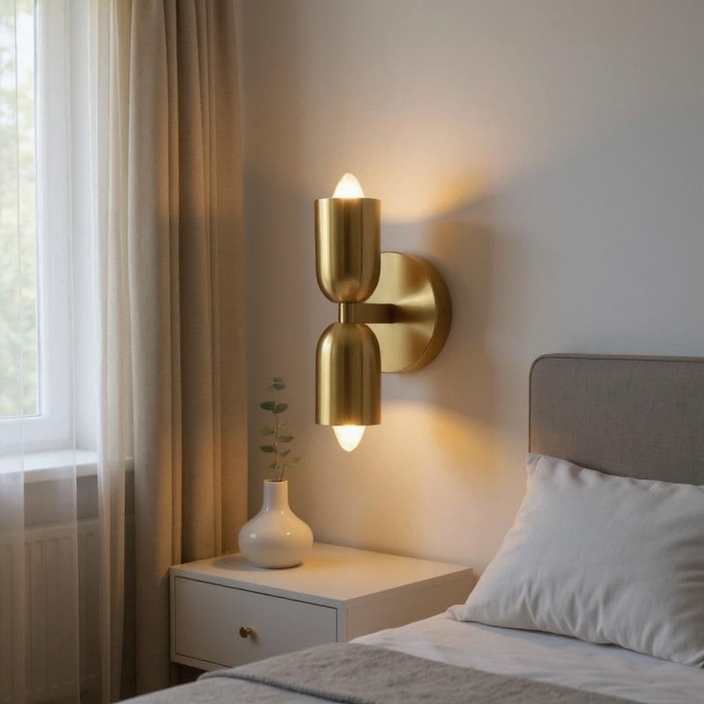 Modern Brass Hourbowl Wall Sconce