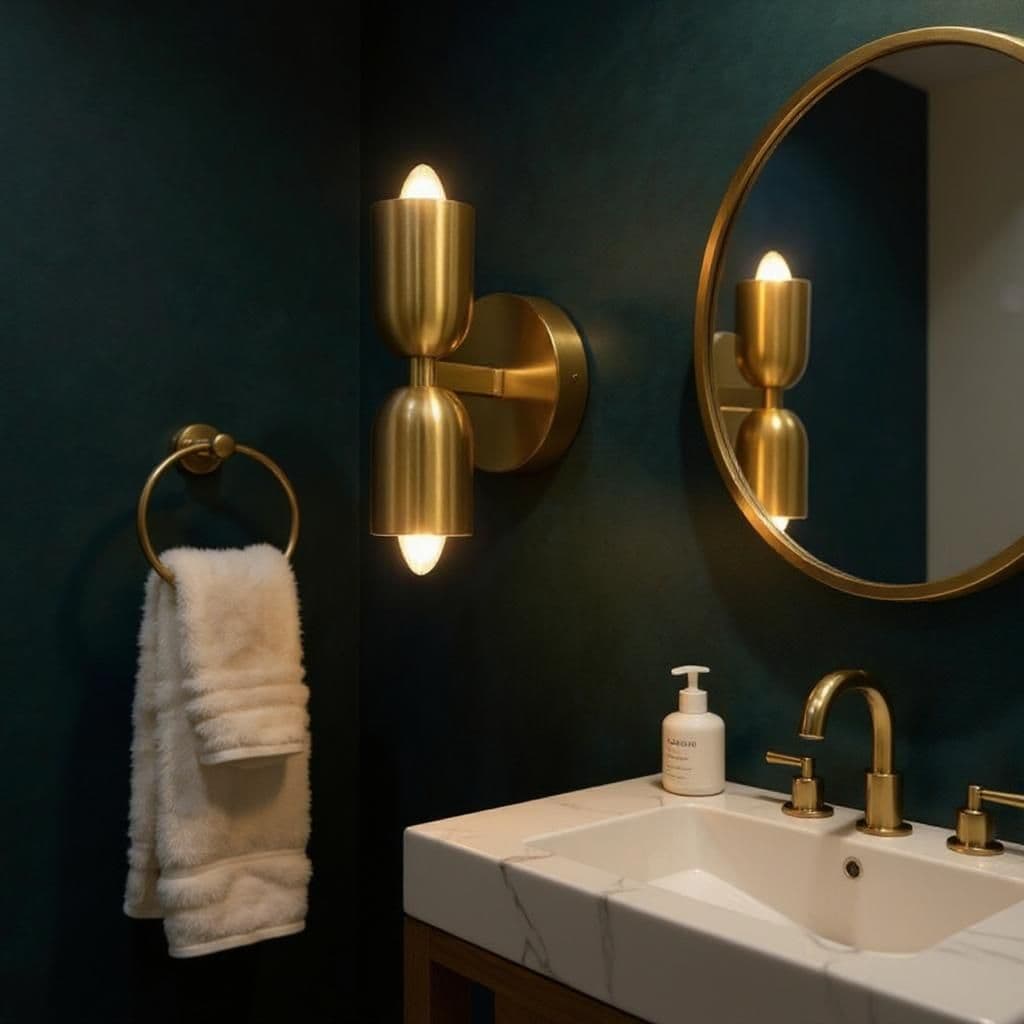 Modern Brass Hourbowl Wall Sconce - Image 4