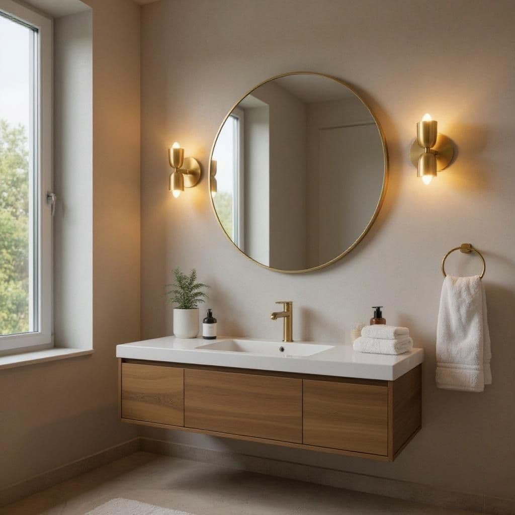 Modern Brass Hourbowl Wall Sconce - Image 2