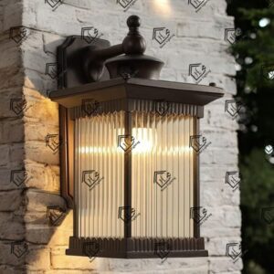 Outdoor Black Finish Half-Shade Wall Light